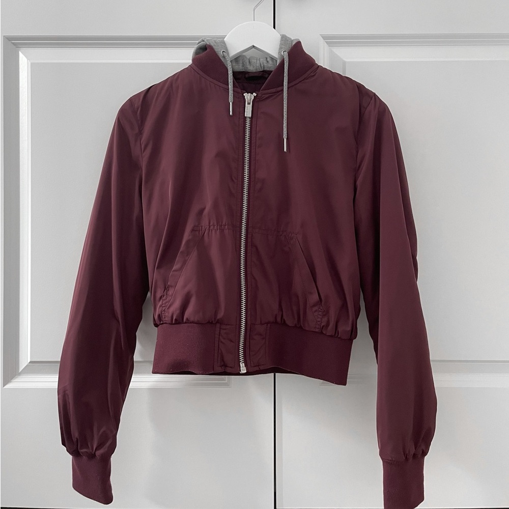 Garage Burgundy Bomber Jacket